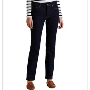 RALPH LAUREN LRL Premier Straight Leg Dark Wash Blue Denim Jeans, Size 2